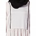 A-line contrast piping flare abaya- Light Pink